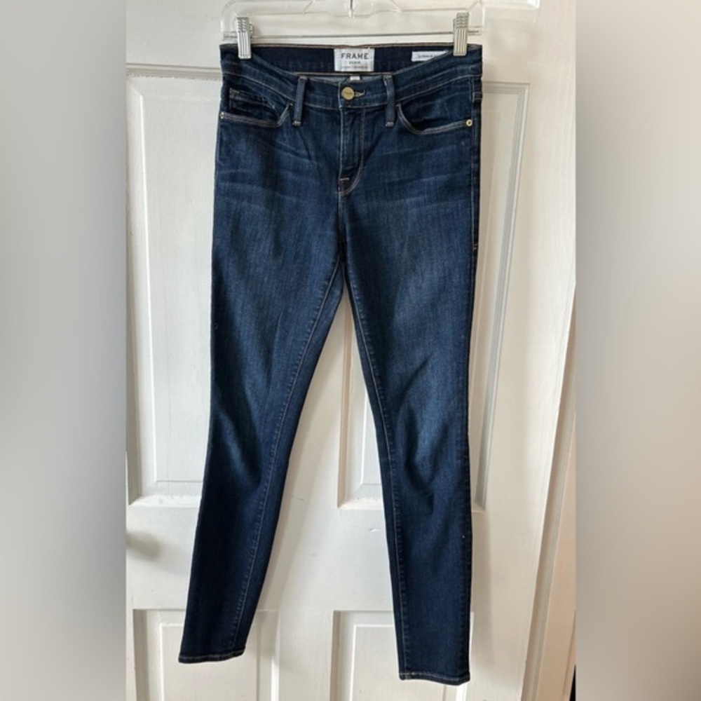 Frame Le High Skinny Crop Jeans Womens Size 28 Distressed Raw Hem Denim